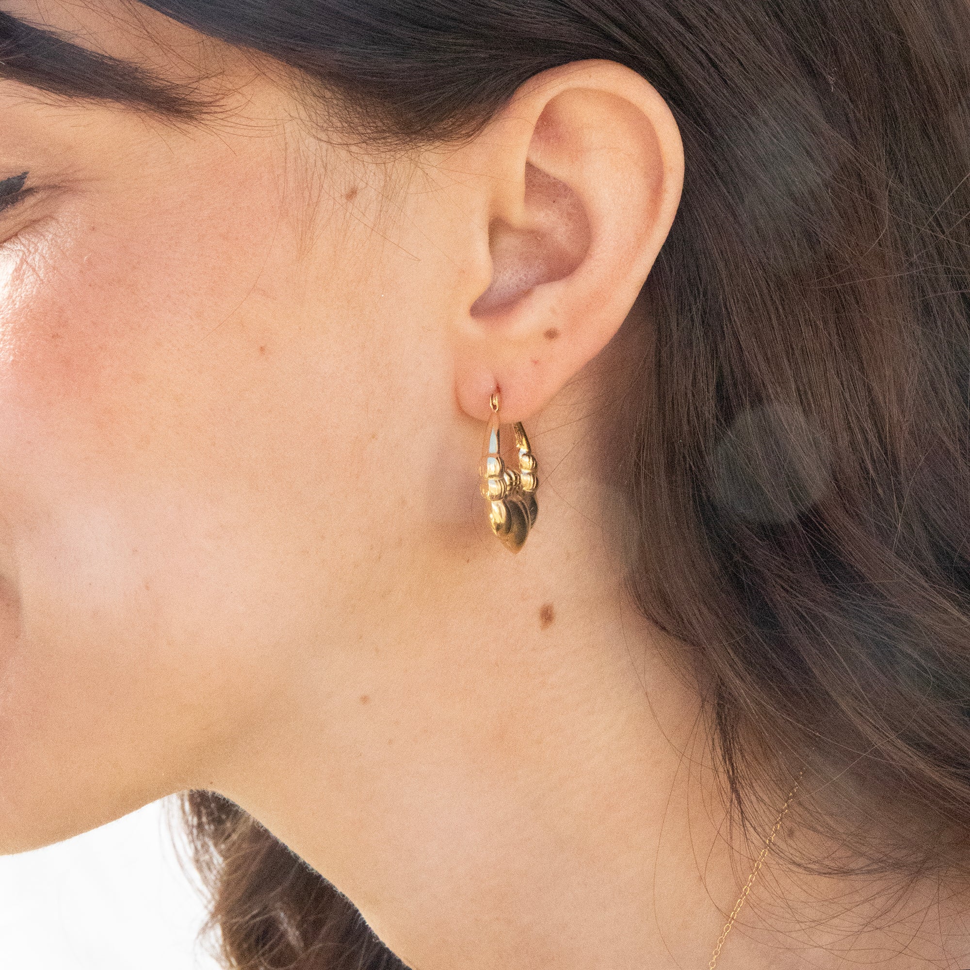 gold claddagh hoop earrings - seolgold