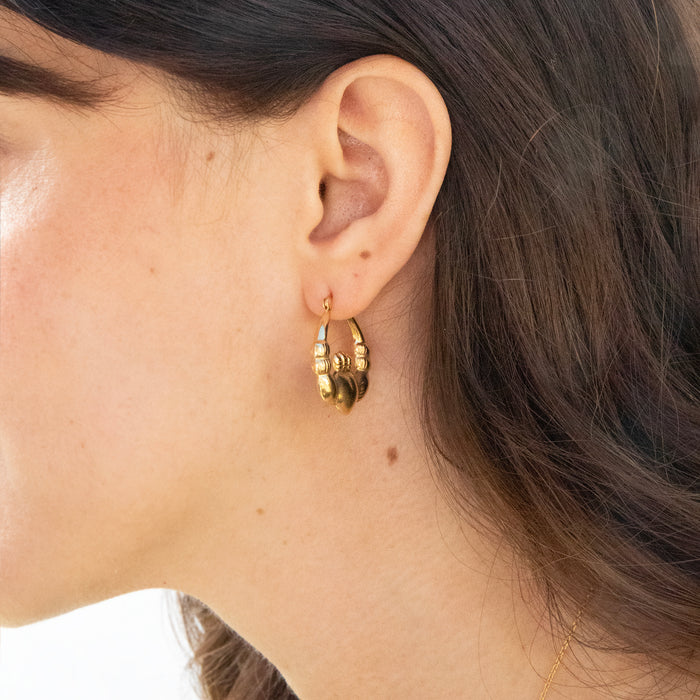 chunky gold claddagh hoop earrings - seolgold
