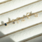 9ct solid gold - tiny star nose stud - seolgold