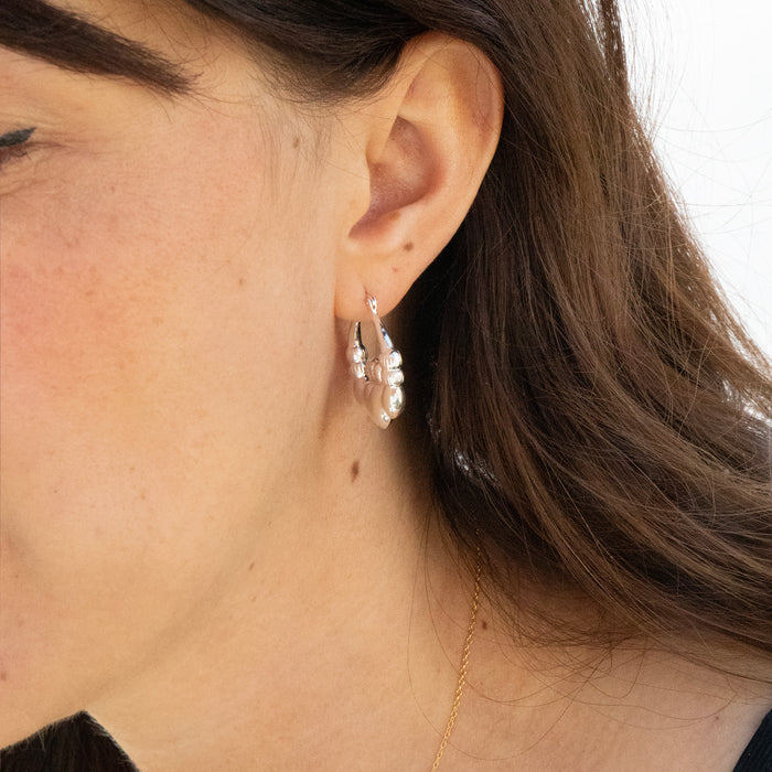 silver claddagh hoop earrings - seolgold
