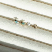 Tiny Smile Face Stud - Seol Gold
