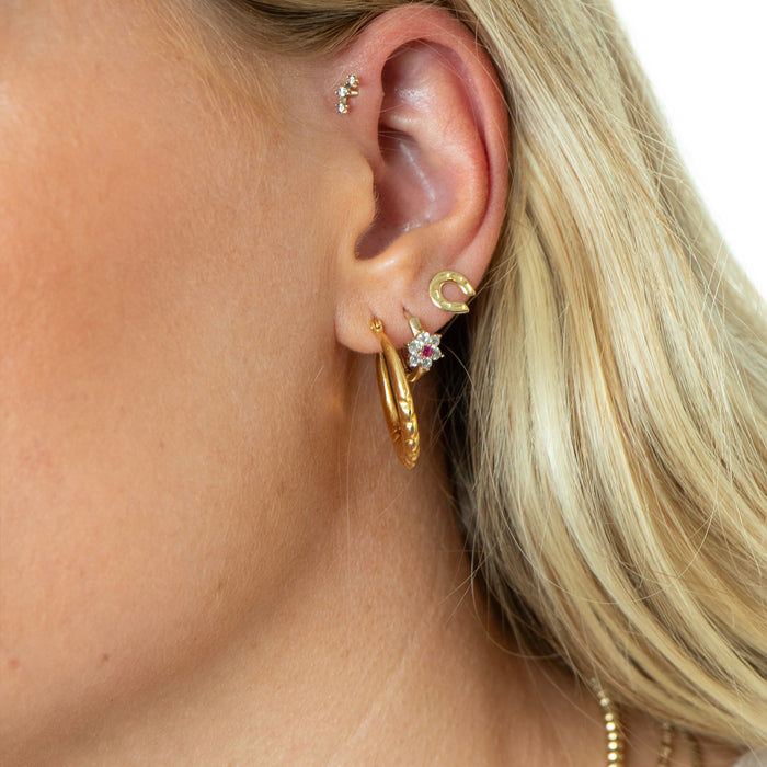 gold stud - gold horseshoe - horseshoe - gold horseshoe earring - seolgold