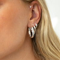 silver hoop Creoles - seol-gold