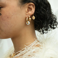 gold glitter ball hoop - seolgold