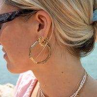 9ct cz hoop - seol gold