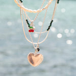 bead heart necklace - seol gold