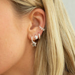 Sterling Silver Tiny Star Hoops