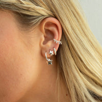  Bezel Drop Cuff Earring - seol gold