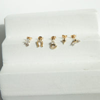Set of gold earrings solid gold - seolgold