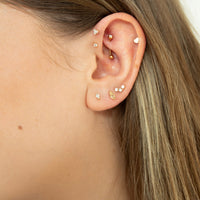 14ct solid gold earscape - forward helix piercing - rook piercing - upper lobe piercing - seolgold - lobe piercing 