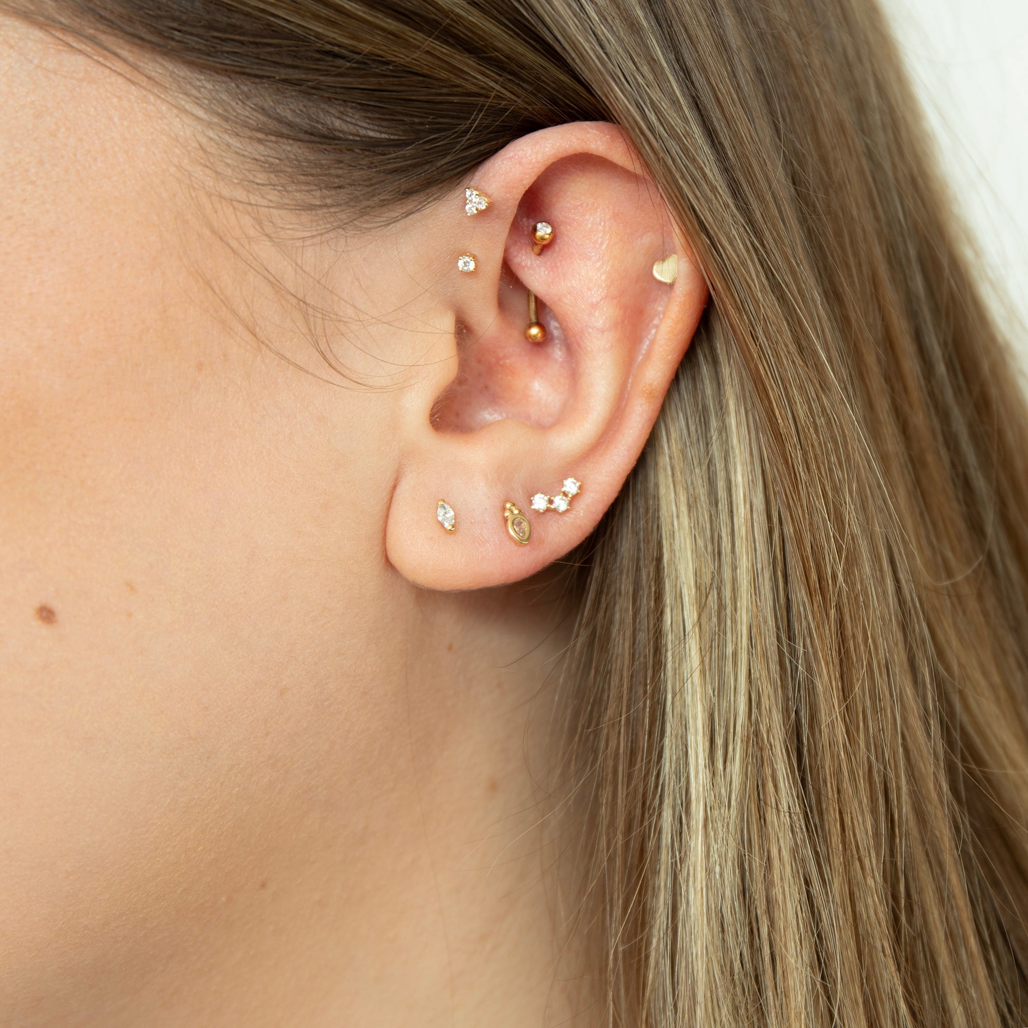 solid gold dainty ear - ear party - earspo - seolgold