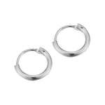 9ct Solid White Gold Plain Hoops