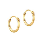 9ct Solid Gold Plain Hoops