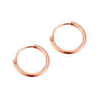 Solid rose gold hoops - seolgold