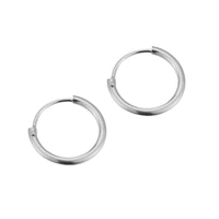 Solid White Gold Plain Hoops - seolgold