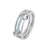 Silver ring with blue gemstones on a white background - linked spinelli ring - seolgold
