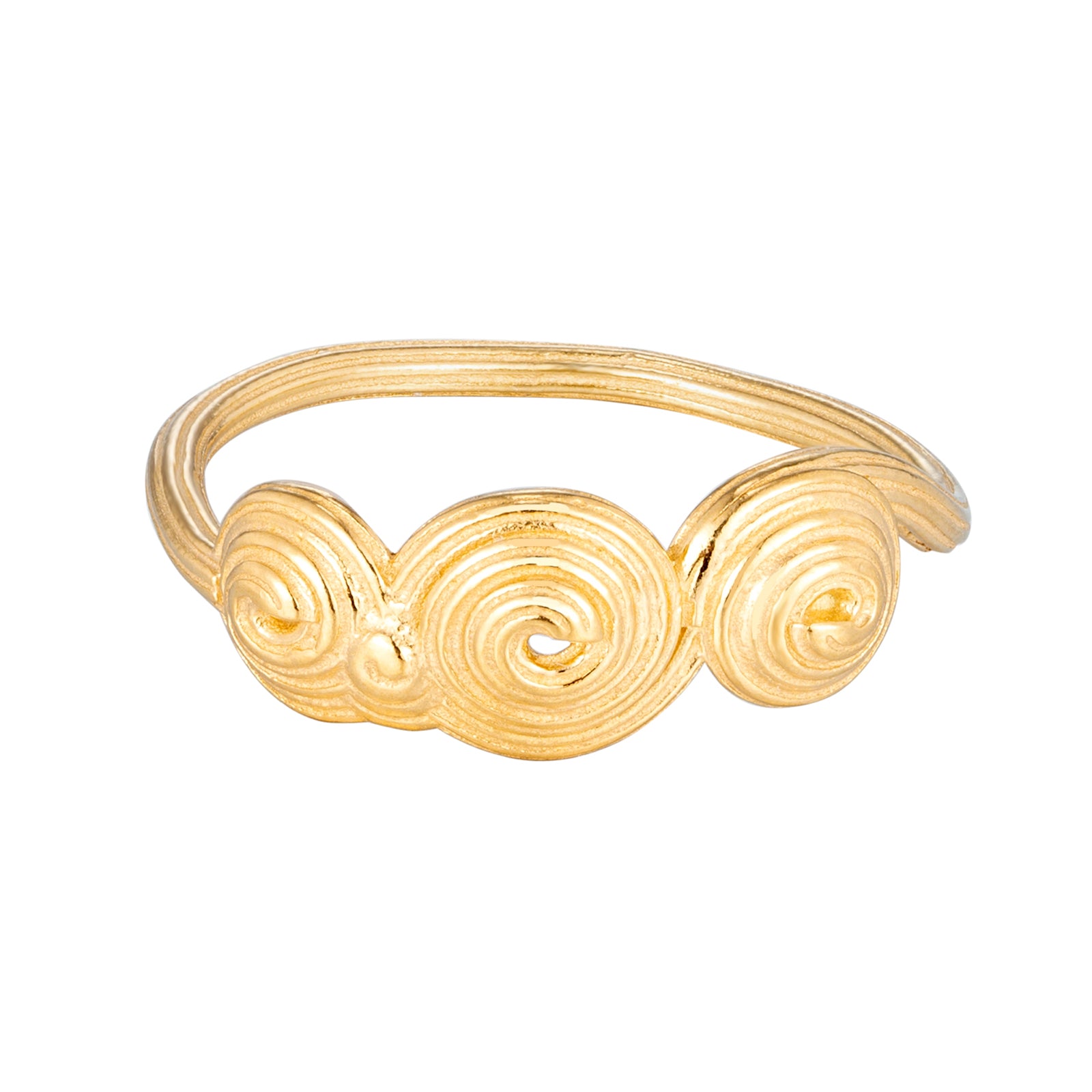 Gold ring with spiral design on a white background - Seol Gold