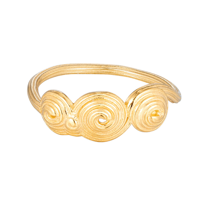 Gold ring with spiral design on a white background - Seol Gold