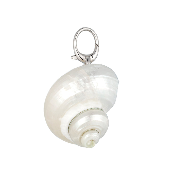 Shell pendant with silver hook on a white background - Seol Gold