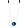 Sterling Silver Lapiz Lazuli Heart Bead Necklace - Seol Gold