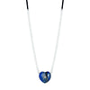 Sterling Silver Lapiz Lazuli Heart Bead Necklace - Seol Gold