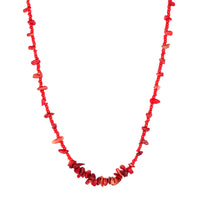 Seol Gold - Sterling Silver Red Stone Bead Necklace