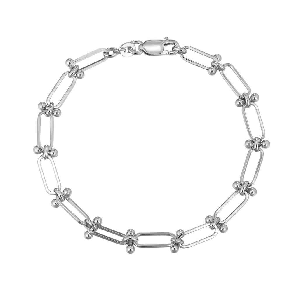 Sterling Silver Ball and Link Bracelet