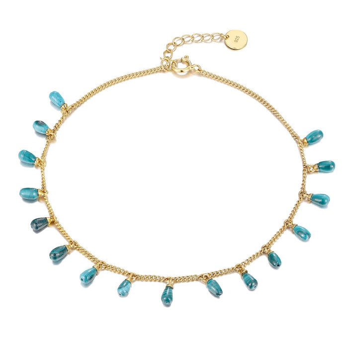 turquoise gold anklet - seolgold