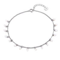 silver pearl anklet -seol gold