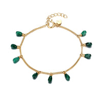 gold malachite bracelet - seolgold