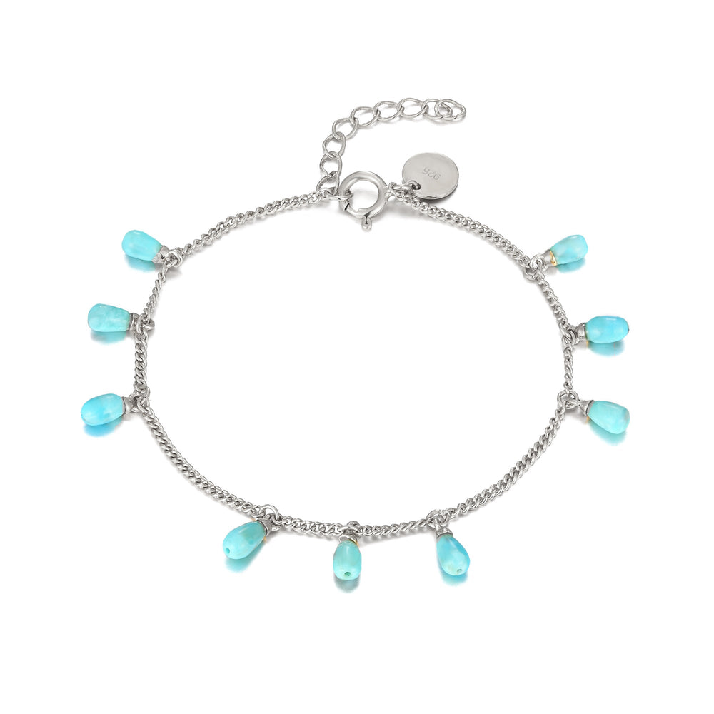 silver Turquoise bracelet - seol-gold