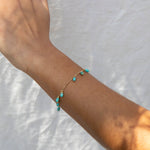 Turquoise charm bracelet - seol-gold