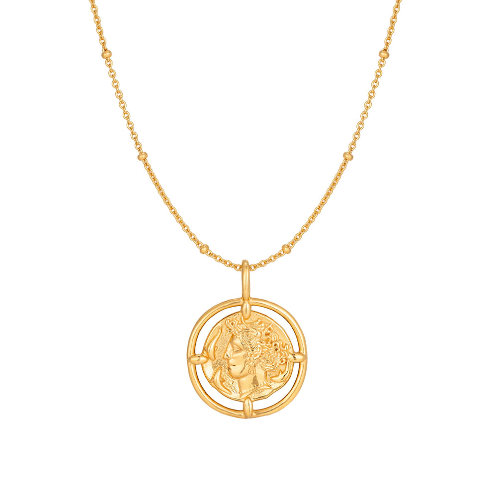 18ct Gold Vermeil Coin Medallion Necklace