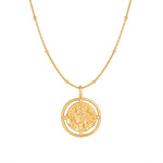 18ct Gold Vermeil Coin Medallion Necklace (Mens)