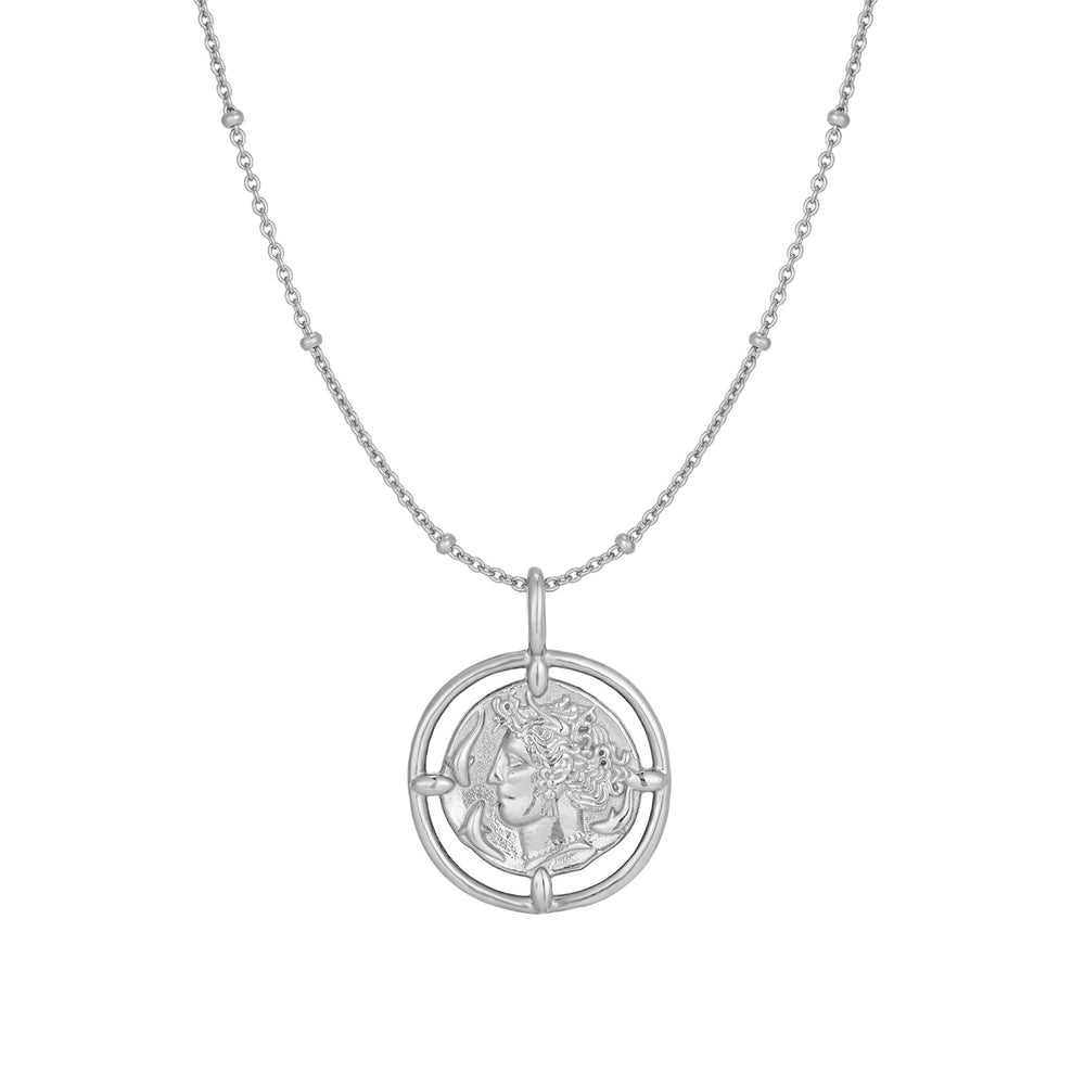 Sterling Silver Coin Medallion Necklace