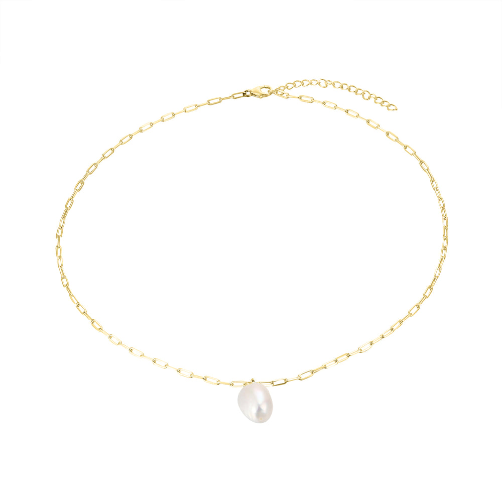 mens pearl gold necklace - seolgold