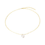 mens pearl gold necklace - seolgold