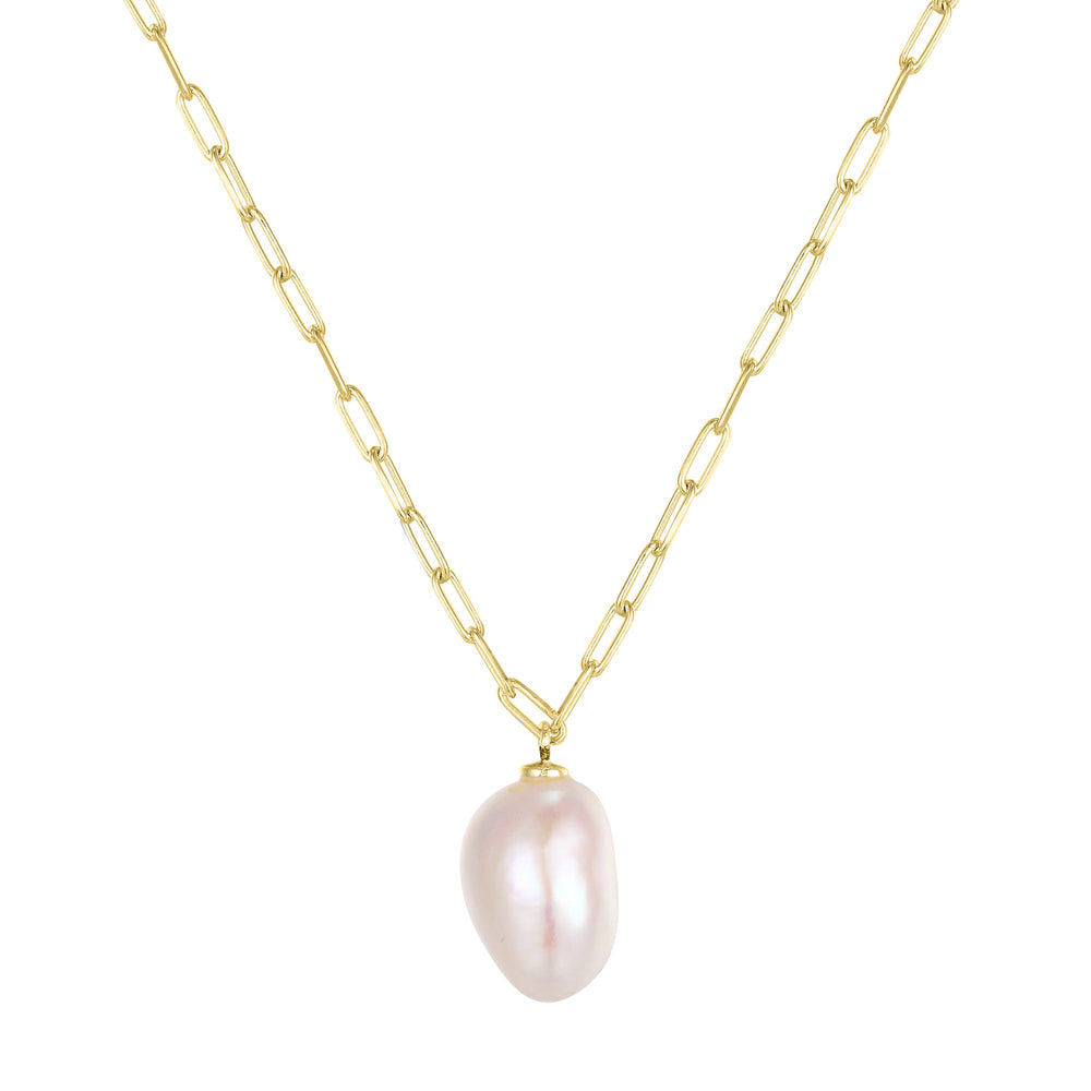18ct Gold Vermeil Baroque Pearl Necklace (Mens)