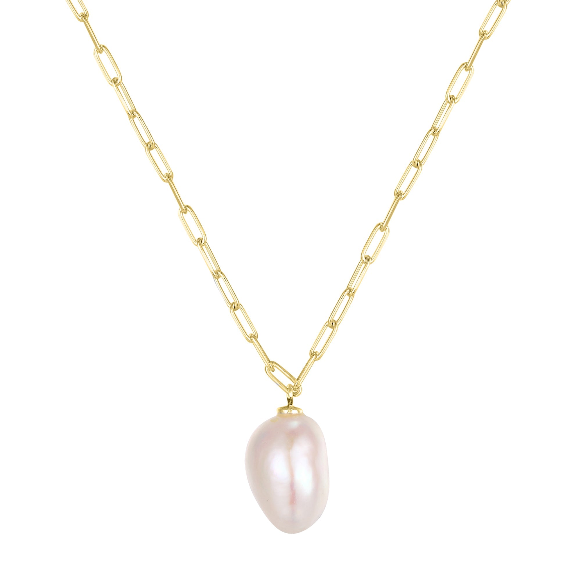gold pearl necklace -mens - seol gold