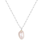 Sterling Silver Baroque Pearl Necklace (Mens)