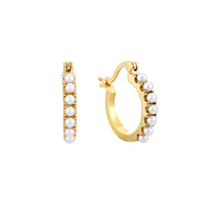 18ct Gold Vermeil pearl hoop earrings - seolgold