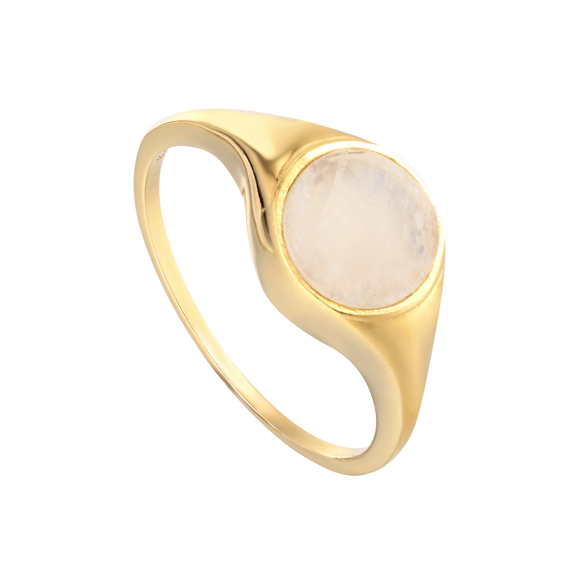 Moonstone - gold signet ring - seolgold