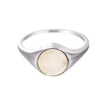 Moonstone - silver signet ring - seolgold