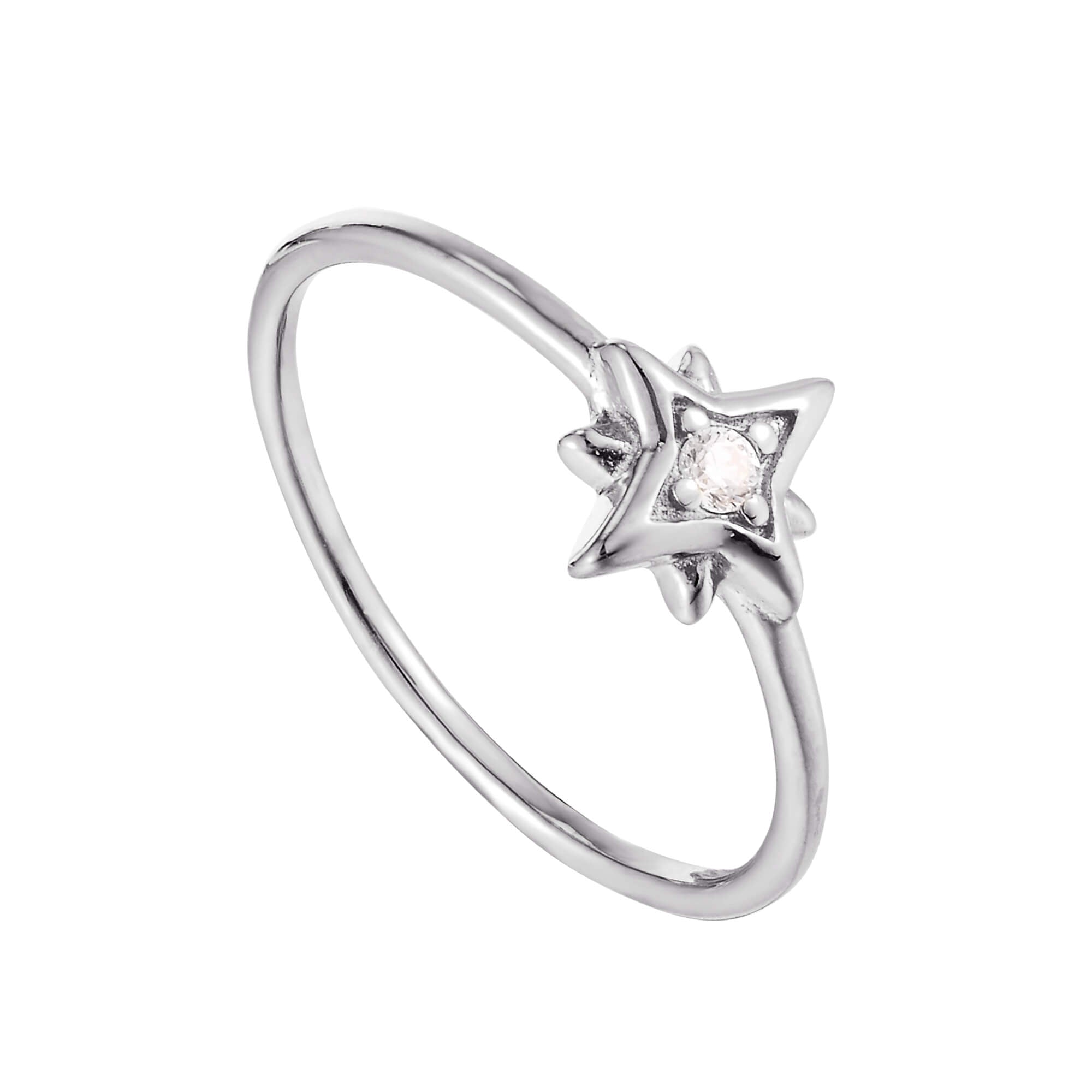 Sterling Silver North Star CZ Ring - seolgold