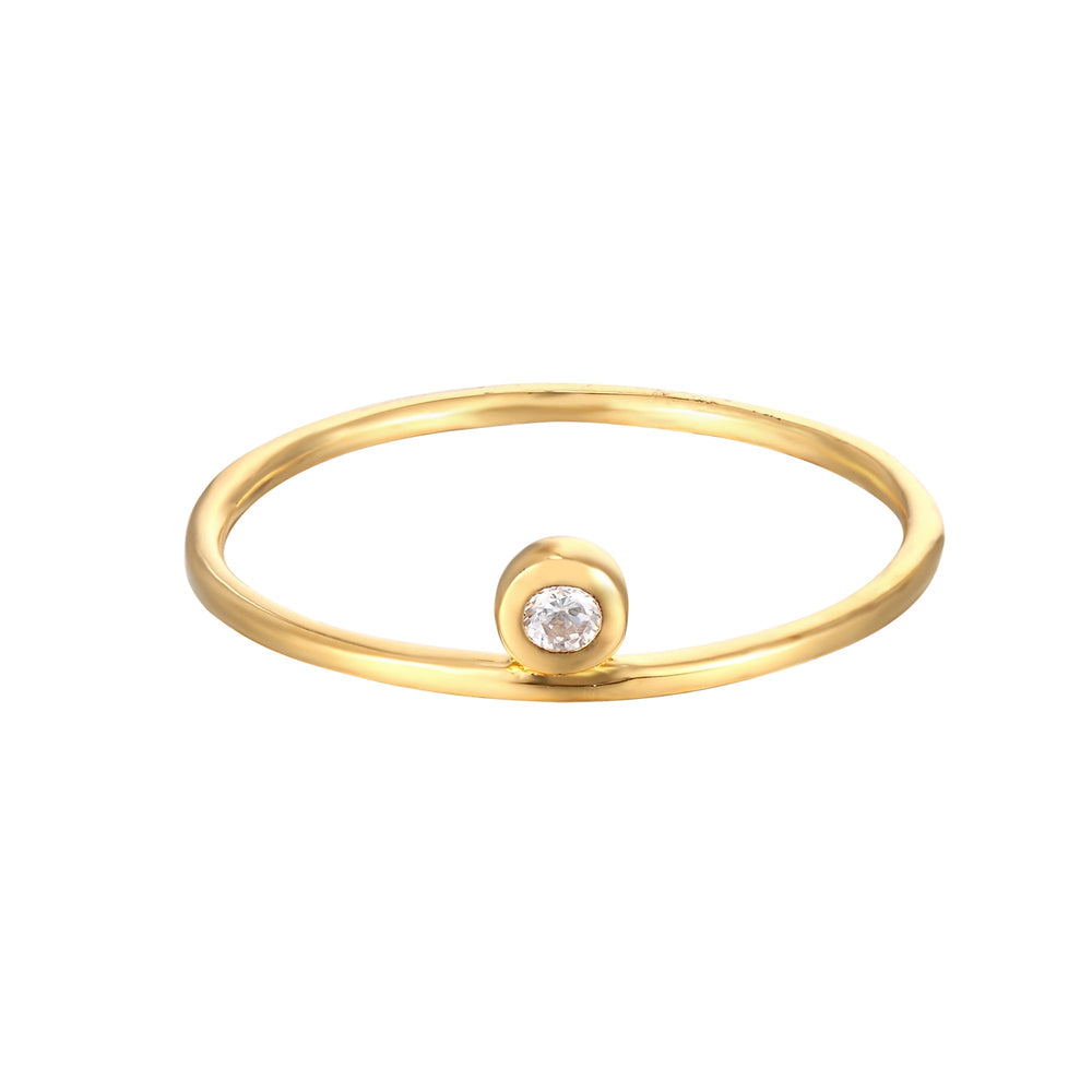 18ct Gold Vermeil Raised Single Bezel Ring