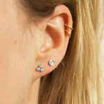 Sterling Silver CZ Circle Studs
