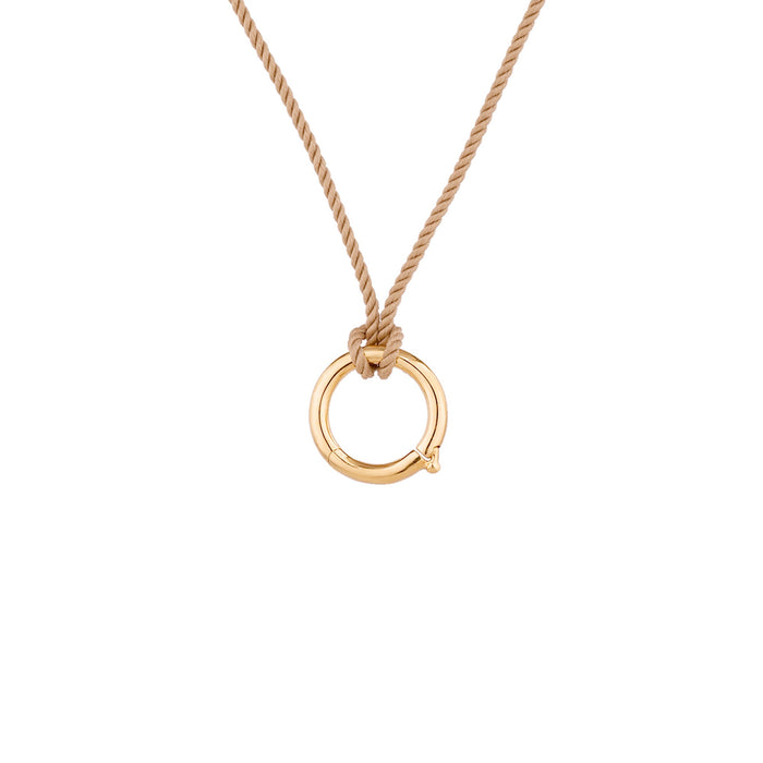 beige cord charm necklace - seol gold