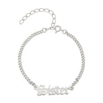 Sterling Silver Old English Name Curb Bracelet