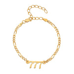 18ct Gold Vermeil Old English Name Figaro Bracelet