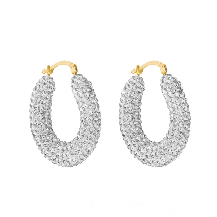 gold creole - gold hoops - 9ct hoop - glitter hoop - seol gold